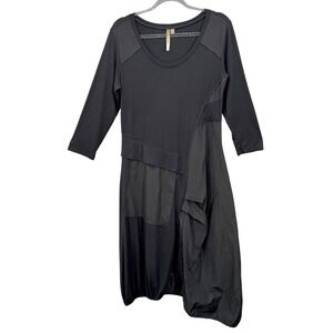 Comfy USA Black Jersey Knit Artful
Balloon Lantern Hem Lagenlook Medium